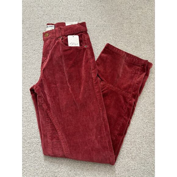 NWT Free People We the Free Risk Taker High Rise Straight Corduroy Pants Size 24 - Picture 1 of 6